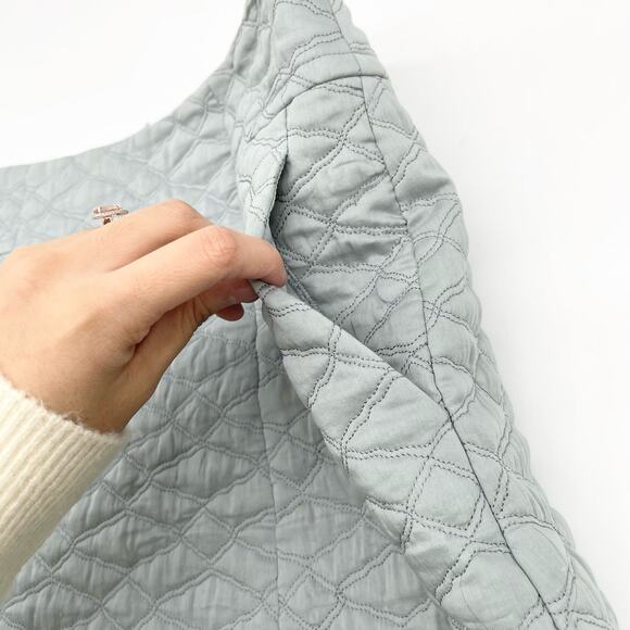 Thyskens Theory‎ Seedo Quilted Skirt A-line Ice Gray Blue Preppy Minimal Women 6 - Picture 7 of 13